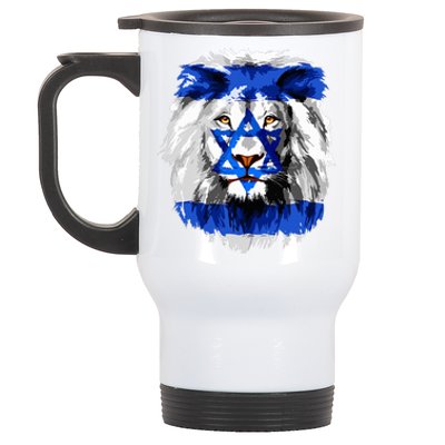 Lion Head Jewish Flag  Stainless Steel Travel Mug