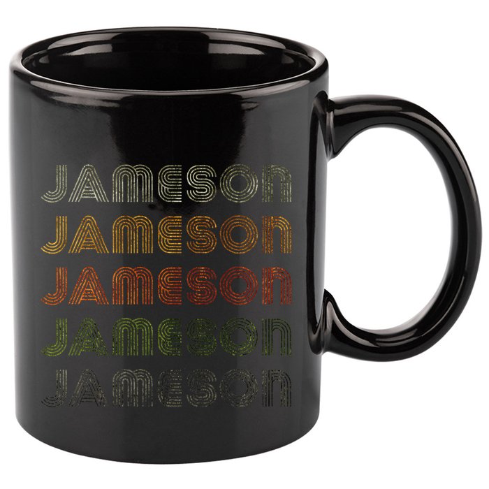 Love Heart Jameson Style Black Jameson 11oz C Handle Ceramic Mug