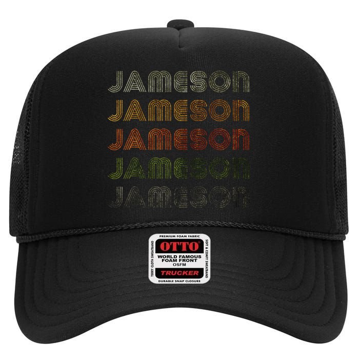 Love Heart Jameson Grungevintage Style Black Jameson High Crown Mesh Back Trucker Hat