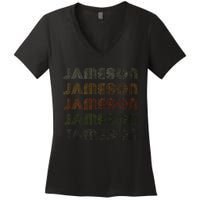 Love Heart Jameson Grungevintage Style Black Jameson Women's V-Neck T-Shirt