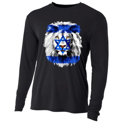 Lion Head Jewish Flag  Cooling Performance Long Sleeve Crew