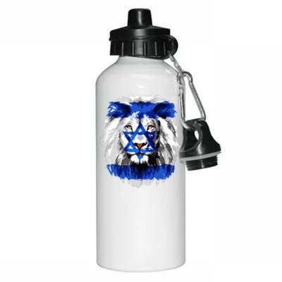 Lion Head Jewish Flag  Aluminum Water Bottle 