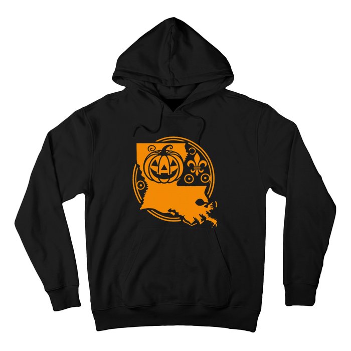 Louisiana Halloween Jack O Lantern With Fleur De Lis Hoodie