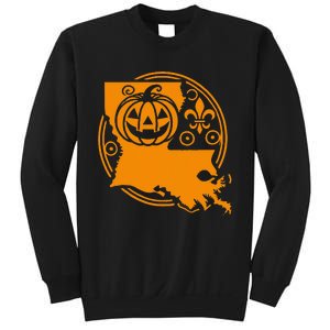 Louisiana Halloween Jack O Lantern With Fleur De Lis Sweatshirt