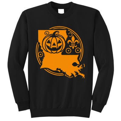 Louisiana Halloween Jack O Lantern With Fleur De Lis Sweatshirt