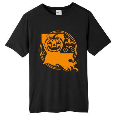 Louisiana Halloween Jack O Lantern With Fleur De Lis Tall Fusion ChromaSoft Performance T-Shirt