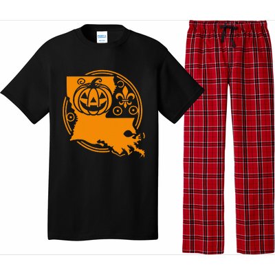 Louisiana Halloween Jack O Lantern With Fleur De Lis Pajama Set