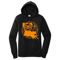 Louisiana Halloween Jack O Lantern With Fleur De Lis Women's Pullover Hoodie