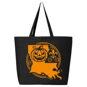 Louisiana Halloween Jack O Lantern With Fleur De Lis 25L Jumbo Tote