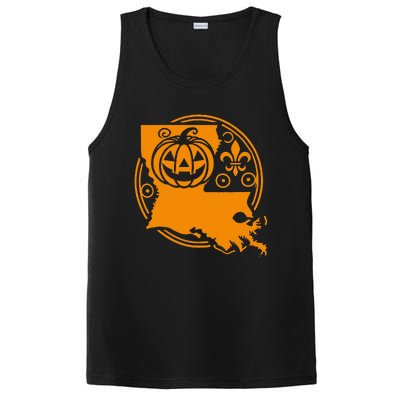 Louisiana Halloween Jack O Lantern With Fleur De Lis PosiCharge Competitor Tank