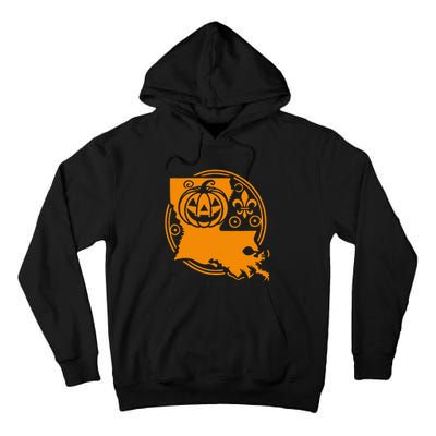 Louisiana Halloween Jack O Lantern With Fleur De Lis Tall Hoodie