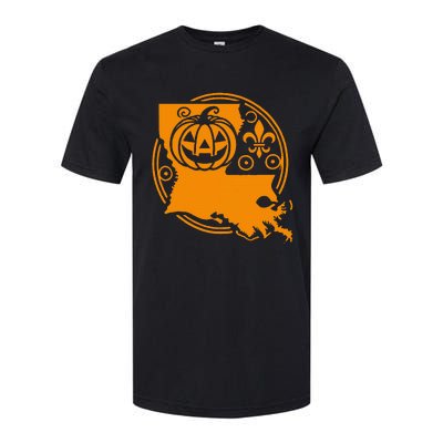 Louisiana Halloween Jack O Lantern With Fleur De Lis Softstyle® CVC T-Shirt