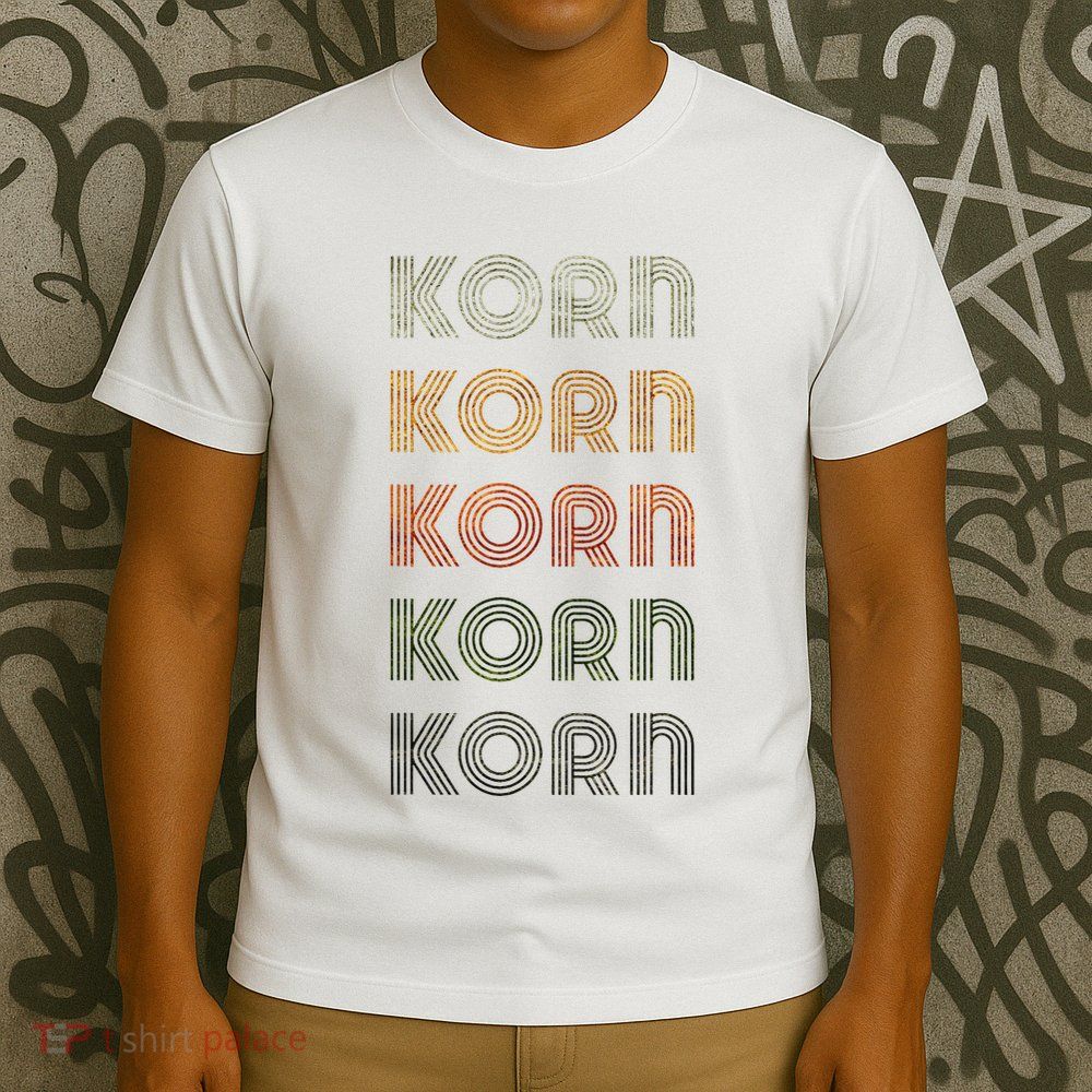Love Heart K.O.R.N Grunge Vintage Style Black K.O.R.N T-Shirt