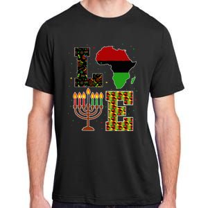 Love Happy Kwanzaa Decorations Africa Map Kinara Candles Adult ChromaSoft Performance T-Shirt