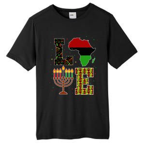 Love Happy Kwanzaa Decorations Africa Map Kinara Candles Tall Fusion ChromaSoft Performance T-Shirt