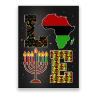 Love Happy Kwanzaa Decorations Africa Map Kinara Candles Poster