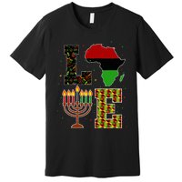 Love Happy Kwanzaa Decorations Africa Map Kinara Candles Premium T-Shirt