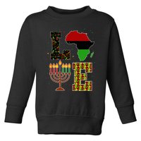 Love Happy Kwanzaa Decorations Africa Map Kinara Candles Toddler Sweatshirt