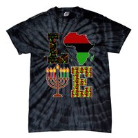 Love Happy Kwanzaa Decorations Africa Map Kinara Candles Tie-Dye T-Shirt