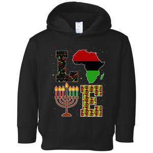 Love Happy Kwanzaa Decorations Africa Map Kinara Candles Toddler Hoodie