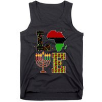 Love Happy Kwanzaa Decorations Africa Map Kinara Candles Tank Top