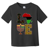 Love Happy Kwanzaa Decorations Africa Map Kinara Candles Toddler T-Shirt