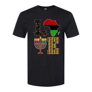 Love Happy Kwanzaa Decorations Africa Map Kinara Candles Softstyle CVC T-Shirt