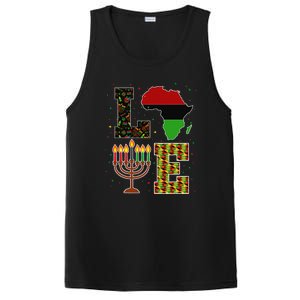 LOVE Happy Kwanzaa Decorations Africa Map Kinara Candles PosiCharge Competitor Tank