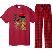 LOVE Happy Kwanzaa Decorations Africa Map Kinara Candles Pajama Set