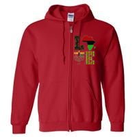 LOVE Happy Kwanzaa Decorations Africa Map Kinara Candles Full Zip Hoodie