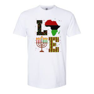 LOVE Happy Kwanzaa Decorations Africa Map Kinara Candles Softstyle CVC T-Shirt