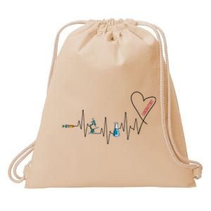 Laboratory Heartbeat Drawstring Bag