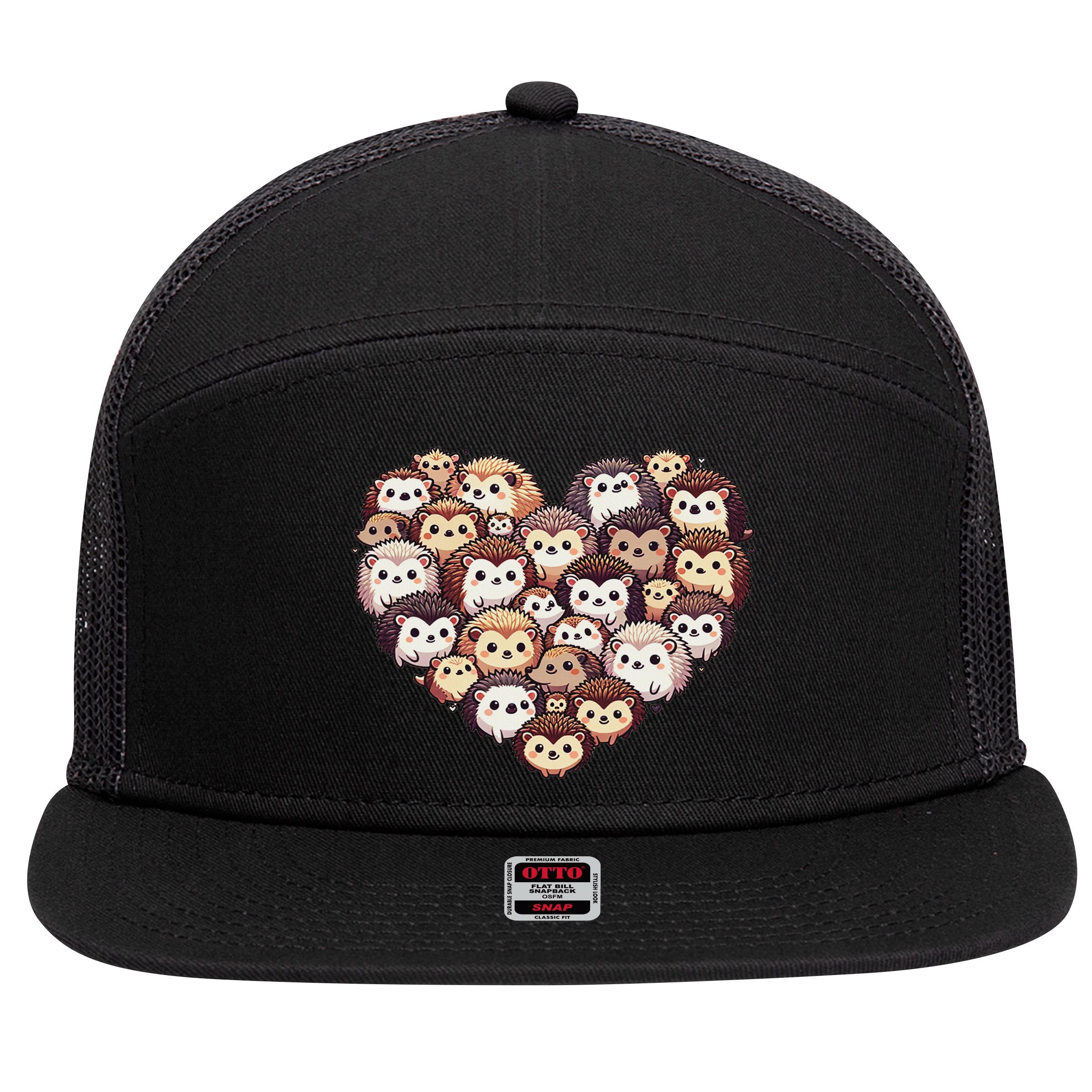 Lovely Hedgehog Lover Hedgehogs 7 Panel Mesh Trucker Snapback Hat