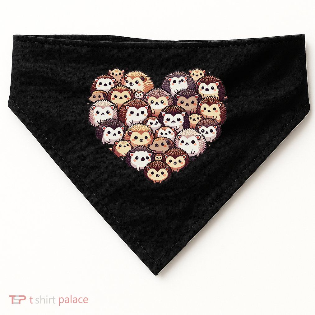 Lovely Hedgehog Lover Hedgehogs USA-Made Doggie Bandana