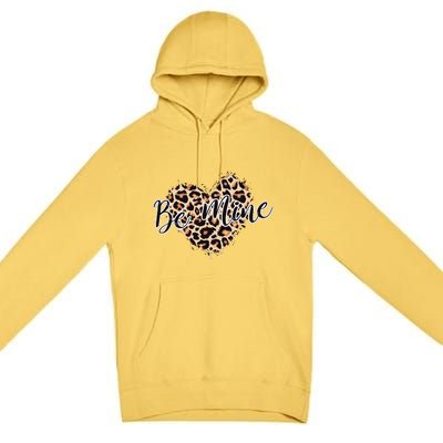 Love Heart Leopard Print Be Mine Premium Pullover Hoodie