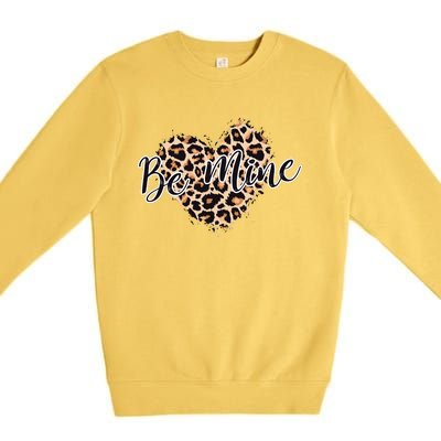 Love Heart Leopard Print Be Mine Premium Crewneck Sweatshirt