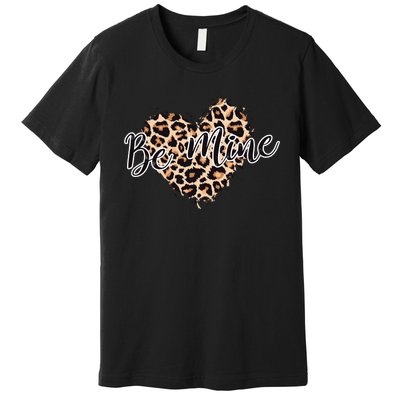 Love Heart Leopard Print Be Mine Premium T-Shirt