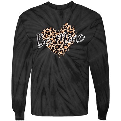 Love Heart Leopard Print Be Mine Tie-Dye Long Sleeve Shirt