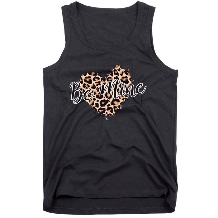 Love Heart Leopard Print Be Mine Tank Top