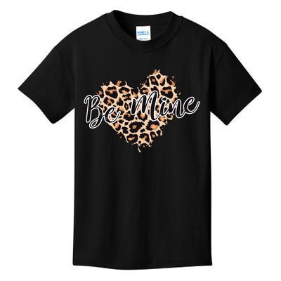 Love Heart Leopard Print Be Mine Kids T-Shirt