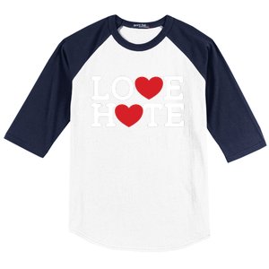 Love Hate Baseball Sleeve Shirt