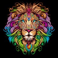 Lion Head Zip Tote Bag