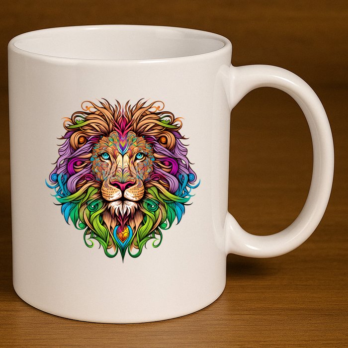 Lion Head 11oz C Handle Ceramic Mug