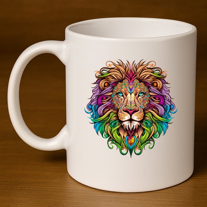 Lion Head 11oz C Handle Ceramic Mug