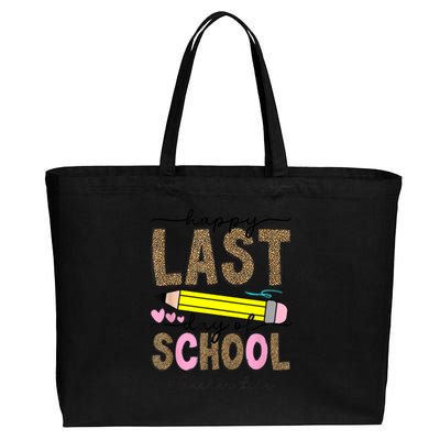 Leopard Happy Last Day Of School Graduation Teacher Student Cotton Canvas Jumbo Tote