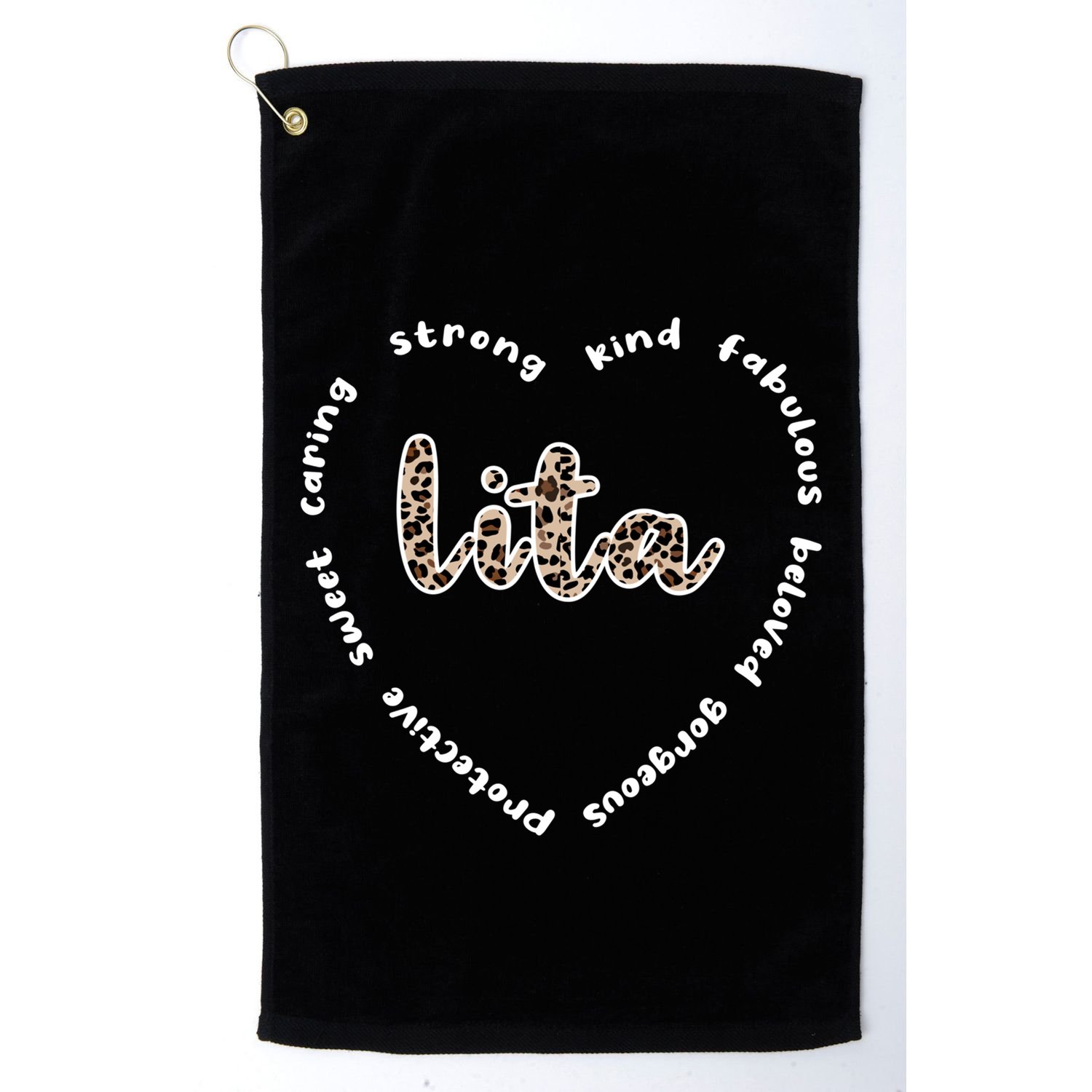 Lita Heart Lita Grandmother Appreciation Lita Grandma Great Gift Golf Towel