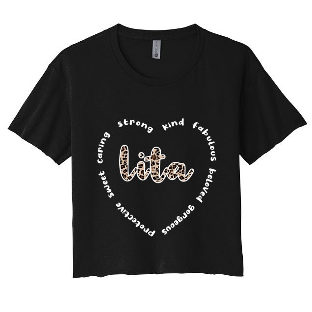 Lita Heart Lita Grandmother Appreciation Lita Grandma Great Gift Crop Top