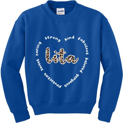 Lita Heart Lita Grandmother Appreciation Lita Grandma Great Gift Kids Sweatshirt