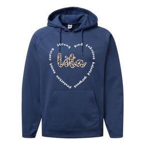 Lita Heart Lita Grandmother Appreciation Lita Grandma Great Gift Performance Fleece Hoodie