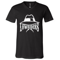 Lowrider Hat La Chicano Cholo Los Angeles Low Rider V-Neck T-Shirt